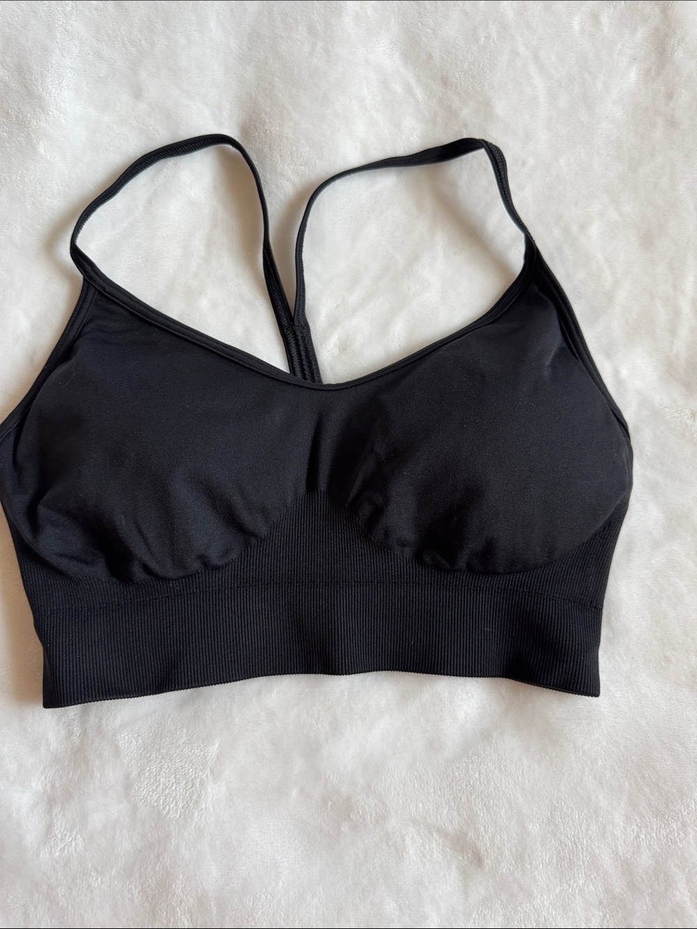 Gymshark Black Seamless Sports Bra with Thin Straps